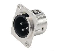 Enchufe XLR de montaje en chasis de 3 pines con diseño de ajuste de panel para aplicaciones de audio equilibrado y sonido profesional (macho)