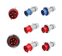 Enchufe y toma industrial de 16/32 A, conector eléctrico 3 pines, 4 5, IP67, for montaje en pared, macho hembra(16A Plug,20 PCS-3P IP67)