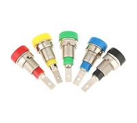 Enchufes de 2 Mm a Montaje con Pasador de 2 Mm 5 uds. Conector Banana de Colores Mezclados Conector de 2,0mm para Sondas de Prueba de Montaje en Panel 4 * 3 * 1