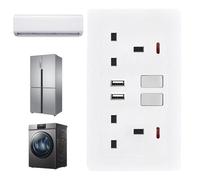 Enchufes de Pared | Enchufe Eléctrico de Pared - Adaptador Doble con 2 Puertos USB Cargador para Hogar Dormitorio Baño Cocina Exterior