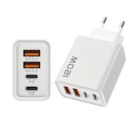 Enchufes De Pared para Tomas De Corriente, Ladrillo De Carga Rápida, Adaptador De Carga Rápida, 120W Adaptador Convertidor Tipo-C USB para Viajes Hogar Baño Ordenador