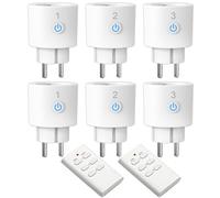 Enchufes inalámbricos con mando a distancia ANTELA 16 A 3680 W, alcance de 30 m, aptos para interiores,6+2