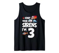 Enciende Tus Sirenas Soy un niño de 3 años Que Cumple 3 años Camiseta sin Mangas