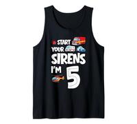 Enciende Tus Sirenas Soy un niño de 5 años Que Cumple 5 años Camiseta sin Mangas