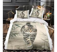 Encierro de toros Funda de Edredón Suave Juego de 3 Piezas Diseño 3D Cremallera Oculta incluye Fundas de Almohada Suave Escena taurina española Funda Edredon for Adolescentes Double（200x200cm）