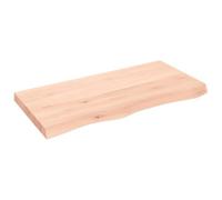 Encimera Baño de Madera de Roble Sólido 100x50 cm, Borde | Madera maciza sin tratar, superficie lisa, nudos rellenos, acabado libre, uso múltiple, pieza única