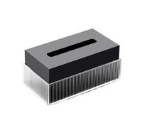 Encimera Caja de pañuelos acrílica moderna for hotel, restaurante, mesa centro, escritorio, dispensador servilletas faciales Decorativa(Negro,Grande)