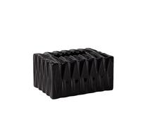Encimera Caja de pañuelos de cerámica de lujo, ligera y creativa, for el hogar, la sala de estar y el baño. Decorativa(Negro,Grande)