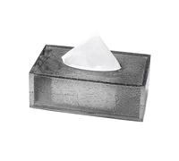 Encimera Caja de pañuelos de escritorio moderna, ligera, de lujo, decorativa, de resina, rectangular, dispensador de servilletas faciales. Decorativa(Grey,Pequeño)