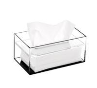 Encimera Caja de pañuelos lujo for restaurante, minimalista, for mesa centro, acrílico, for escritorio Decorativa(Negro,Pequeño)