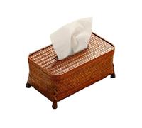 Encimera Caja de pañuelos tejida hecha a mano, soporte Retro chino, servilletero rectangular for decoración sala estar, dormitorio y oficina Decorativa