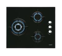 Cata CIB 6021 BK Placa de Gas 3 Zonas 60cm Cristal Negro