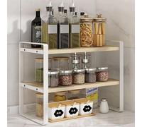 Encimera de cocina Estante de almacenamiento multicapa para especias y arrocera eléctrica, soporte multifuncional