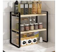 Encimera de cocina Estante de almacenamiento multicapa para especias y arrocera eléctrica, soporte multifuncional de cuenco