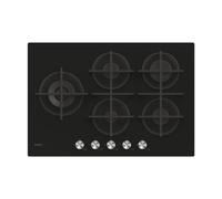 Encimera de gas Candy Essenza CDIV7GWLE4WB 60 cm 5 zonas Vidrio templado Negro