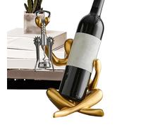 Encimera de soporte de vino, casillero de vino de mesa - Soporte de botella de vino de resina decorativa con percha para abrebotellas | Estatua hueca independiente, adorno de vino, para encimera de