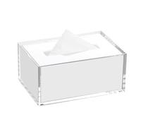 Encimera Dispensador de pañuelos faciales rectangulares for servilletas, hogar, oficina, coche, caja de pañuelos, contenedor decorativo Decorativa(Blanco,Pequeño)