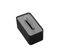 Encimera Dispensador de servilletas faciales de escritorio de alta gama con soporte de acero inoxidable moderno for caja de pañuelos de hotel y oficina. Decorativa(Negro,Pequeño)