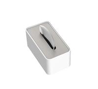 Encimera Dispensador de servilletas faciales de escritorio de alta gama con soporte de acero inoxidable moderno for caja de pañuelos de hotel y oficina. Decorativa(Blanco,Pequeño)
