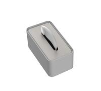 Encimera Dispensador de servilletas faciales de escritorio de alta gama con soporte de acero inoxidable moderno for caja de pañuelos de hotel y oficina. Decorativa(Grey,Pequeño)
