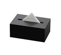 Encimera Dispensador de servilletas faciales de lujo ligero con tapa de acrílico negro a presión for oficina, hotel y alojamiento familiar. Decorativa(Grande)