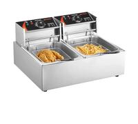 Encimera Eléctrica De Freidora Comercial 2 X 9.1Qt/8.6L