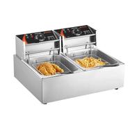Encimera Eléctrica De Freidora Comercial 2 X 9.1Qt/8.6L Con