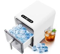 Encimera Nugget Ice Maker, Produce 12 masticando Hielo en 10 Minutos, 33 Libras/día de Salida, autolimpieza de un Solo Toque de Control, máquina portátil compacta para el hogar Kitchen Bar RV