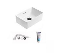 Encimera para Lavabo de Baño Lavabo de mesa nórdico, lavabo cerámica for hogar, hotel, baño, balcón, rectangular, for lavar la cara, piscina