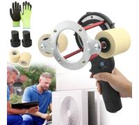 Encintadora automática para tubos cobre con 2 baterías,distancia entre ejes 14,7 cm, 70-380 rpm,con 2 cintas envoltura y guantes,herramienta eléctrica para enrollar tubos aire acondicionado.