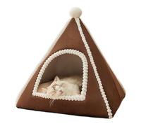 Enclosed Cat Bed - Dog Cave Bed Warm Safety Nest Tent House | Soft Removable Washable Cushioned Pillow For Medium Breed | Puppy Kitten Autumn Winter Home Bedroom Living Indoor Travel