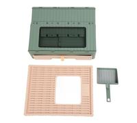 Enclosed Litter Box Foldable, Top Entry Cat Toilet Box with Pull out Tray, Anti Splashing Enclosed Kitten Litter Box for Adult Cats and Kittens, Collapsible Design with Durable PP (Verde)