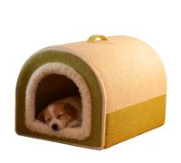 Enclosed Pet House - Dome Style Winter Cat | Bed Cold Resistant Dog Shelter, Plush Washable Nest, Soft Portable Handle Design Indoor Warm Bed | Use in Living Room Bedroom Garage Resting Space