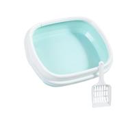 Enclosed Styles - Baño para gatos con protección de privaciones, establo de pared para gatos pequeños y grandes, fácil de lavar óvalos, caja de arena