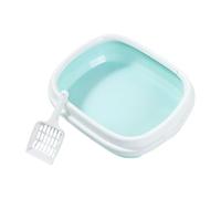 Enclosed Styles - Baño para gatos con protección de privaciones, establo de pared para gatos pequeños y grandes, fácil de lavar óvalos, caja de arena