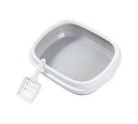 Enclosed Styles - Baño para gatos con protección de privaciones, establo de pared para gatos pequeños y grandes, fácil de lavar óvalos, caja de arena