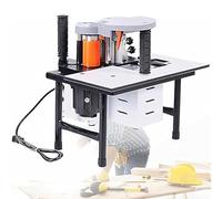 Encoladora de cantos, máquina encoladora de cantos de madera, portátil, con velocidad y temperatura ajustables, pegamento de doble cara, ancho de 10-60 mm for cantos rectos y arqueados(White)
