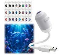 ENCOMAG Hd Smart Dynamic 5d Holographic Night Light Projector, Star Galaxy Projector Night Light, Proyector HD portátil 2 en 1 Plug and Play con ajuste de 360° y película de proyección (24 hojas)