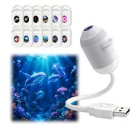 ENCOMAG Hd Smart Dynamic 5d Holographic Night Light Projector, Star Galaxy Projector Night Light, Proyector HD portátil 2 en 1 Plug and Play con ajuste de 360° y película de proyección (12 hojas)
