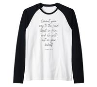 Encomienda tu Camino al Señor Confía en Él Biblia Salmo 37:5 Camiseta Manga Raglan