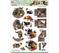 encontrarlo Trading Amy diseño Animal Medley Punchout Hoja de Caballo y Vaca