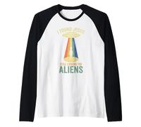 Encontré a Jesús todavía Buscando Aliens Retro Vintage Camiseta Manga Raglan