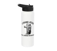 Encontré a Jesús Todavía Buscando Bigfoot Funny Found Jesus Stainless Steel Insulated Water Bottle