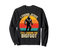 Encontré a Jesús todavía Buscando Bigfoot Retro Vintage Sudadera