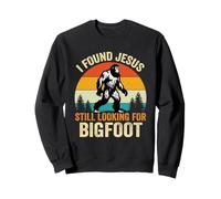 Encontré a Jesús todavía Buscando Bigfoot Retro Vintage Sudadera