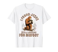 Encontré a Jesús todavía Buscando Bigfoot Sasquatch Christian Camiseta