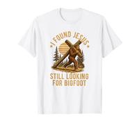Encontré a Jesús todavía Buscando Bigfoot Sasquatch Christian Camiseta