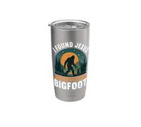 Encontré a Jesús todavía buscando Bigfoot Sasquatch Christian Vaso térmico de acero inoxidable de doble pared