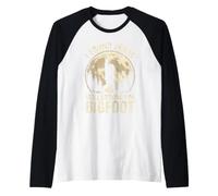 Encontré a Jesús todavía Buscando una Aventura de diseño de Bigfoot Camiseta Manga Raglan