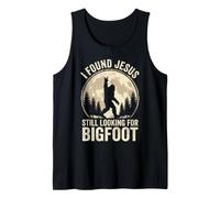 Encontré a Jesús todavía Buscando una Aventura de diseño de Bigfoot Camiseta sin Mangas